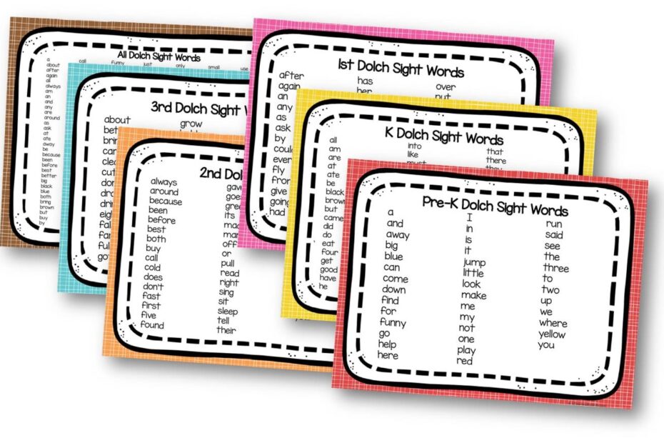 FREE Printable Sight Words List