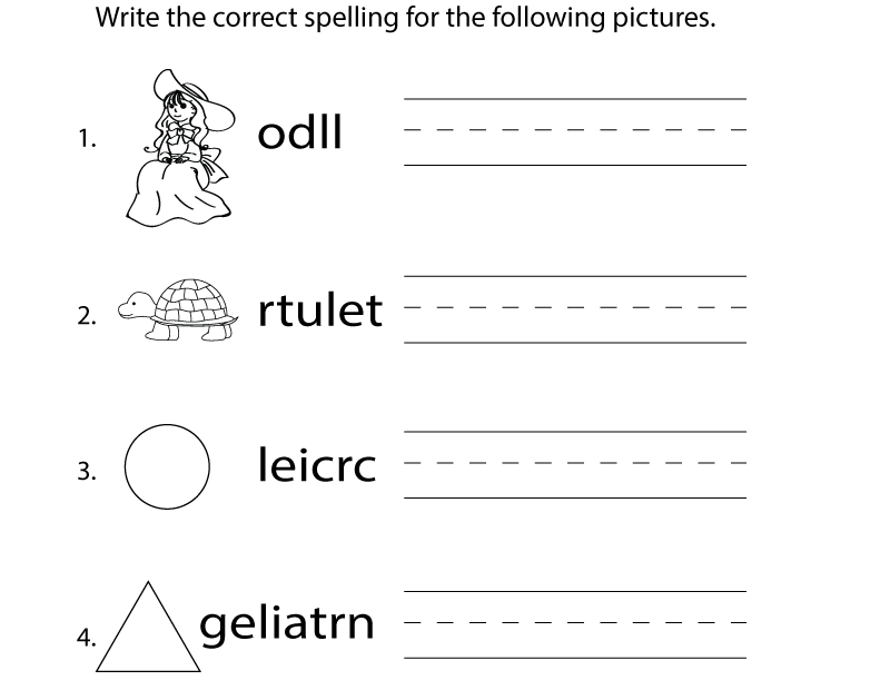 Free Printable Spelling Practice Worksheet Worksheets Library