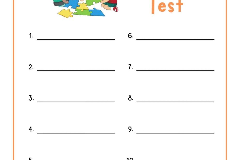 Free Printable Spelling Test Templates PDF 10 15 20 25 Words