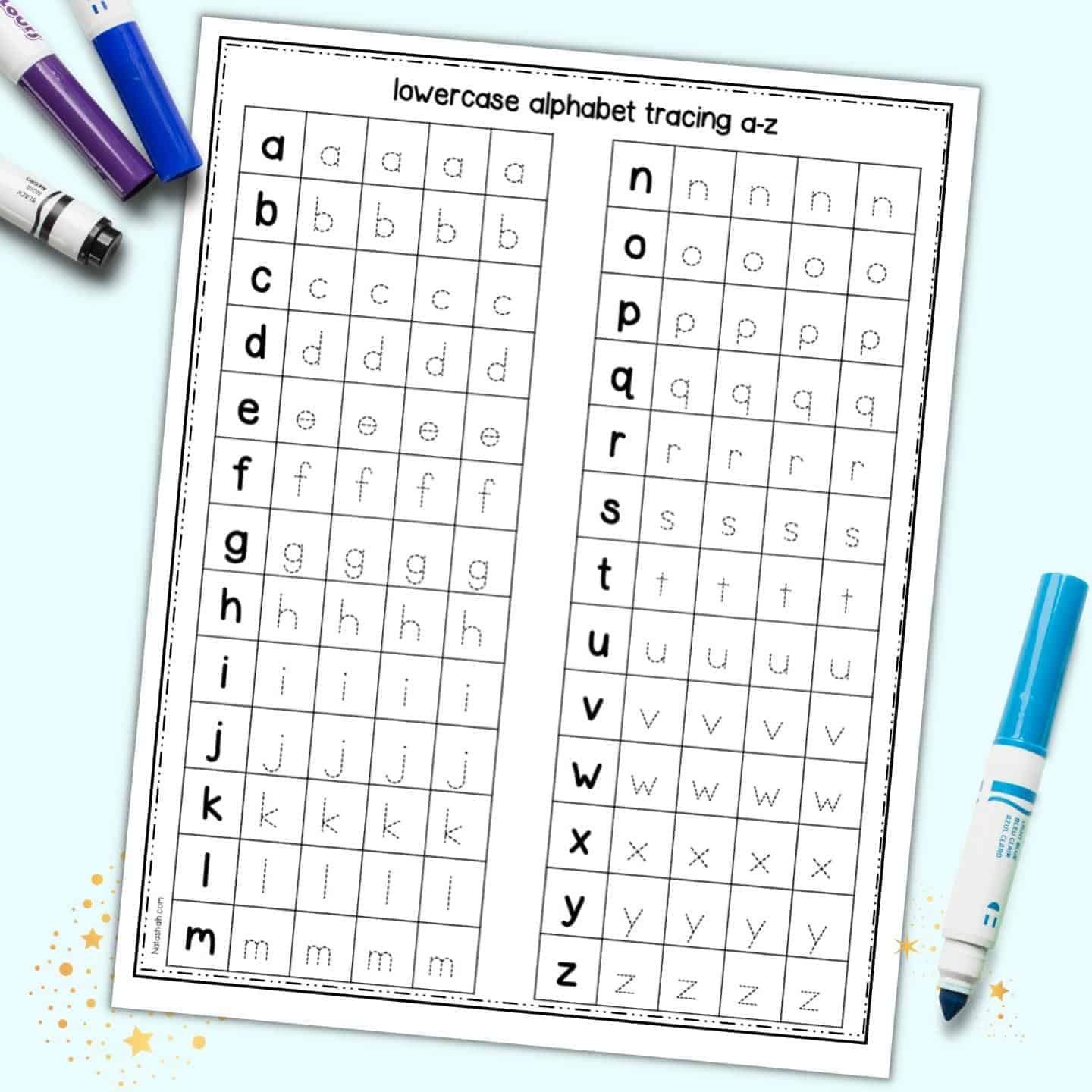 lowercase letter a tracing worksheet
