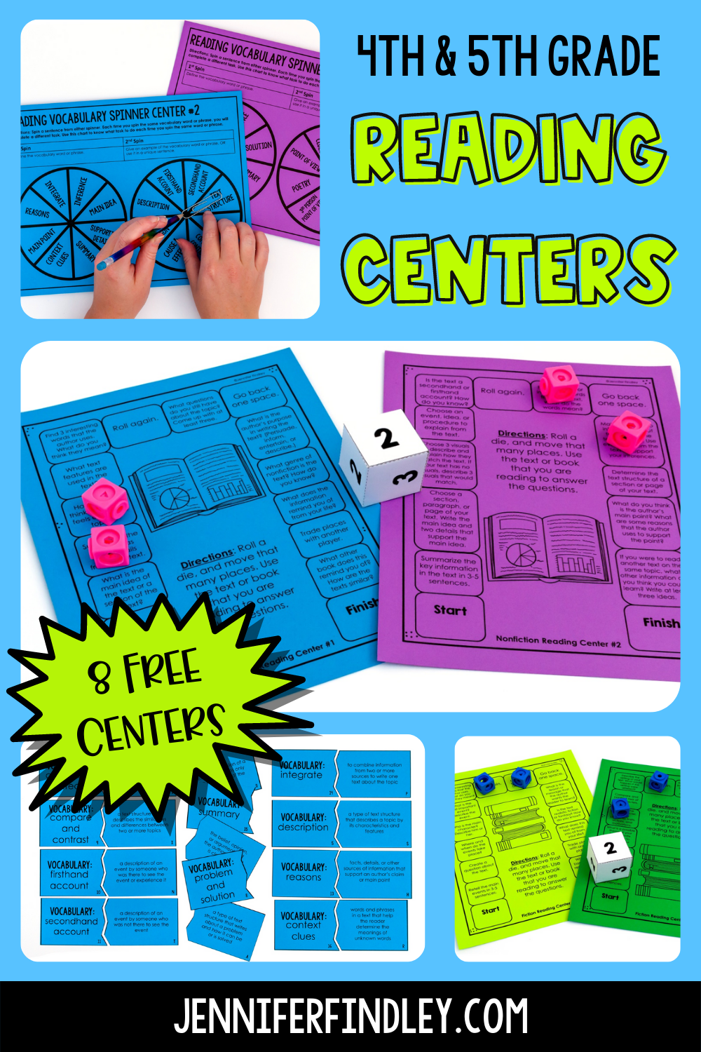 FREE Reading Games And Centers For 4th And 5th Grade Teaching 