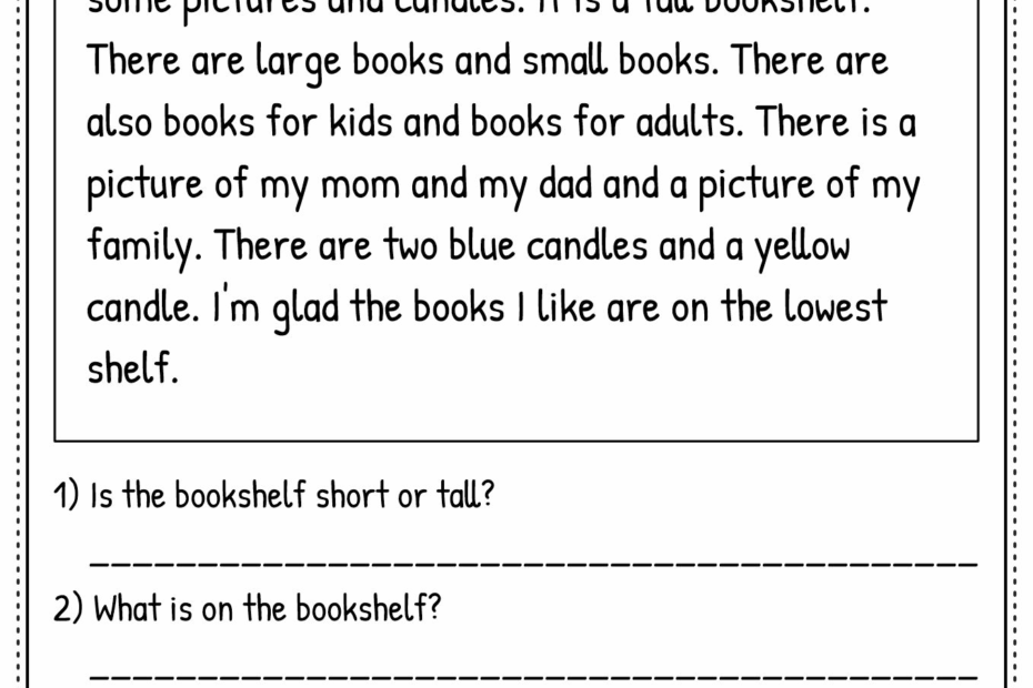 Free Second Grade Reading Comprehension Worksheet With Questions Worksheets Library