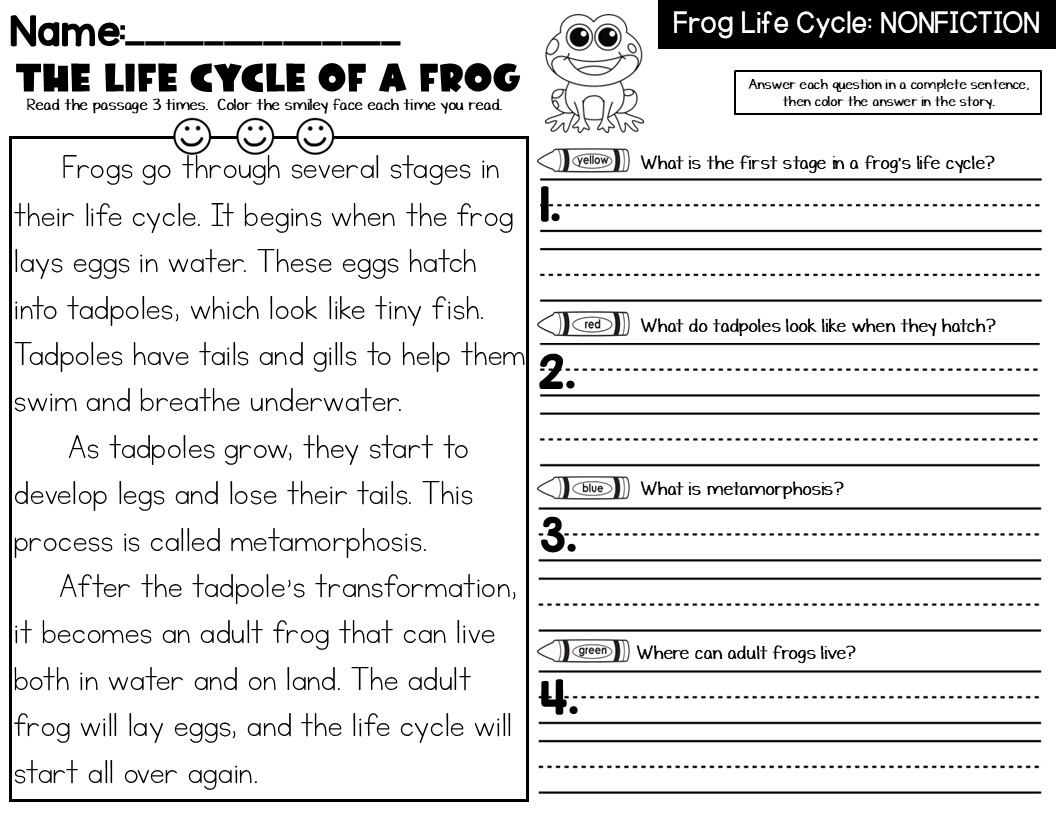 second grade reading comprehension worksheets