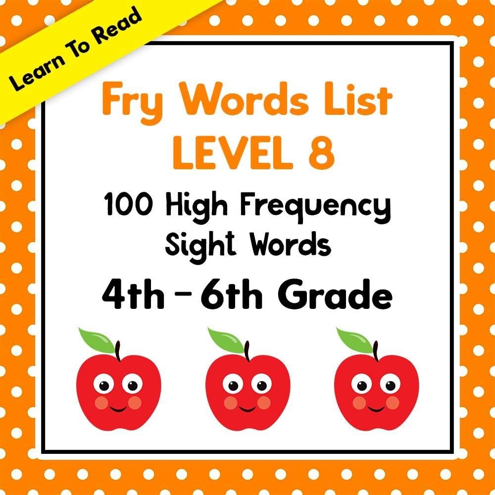 Fry Word List Book Level 8 100 High Frequency Sight Words 4th 6th Grade Learn To Read Sight Words See More