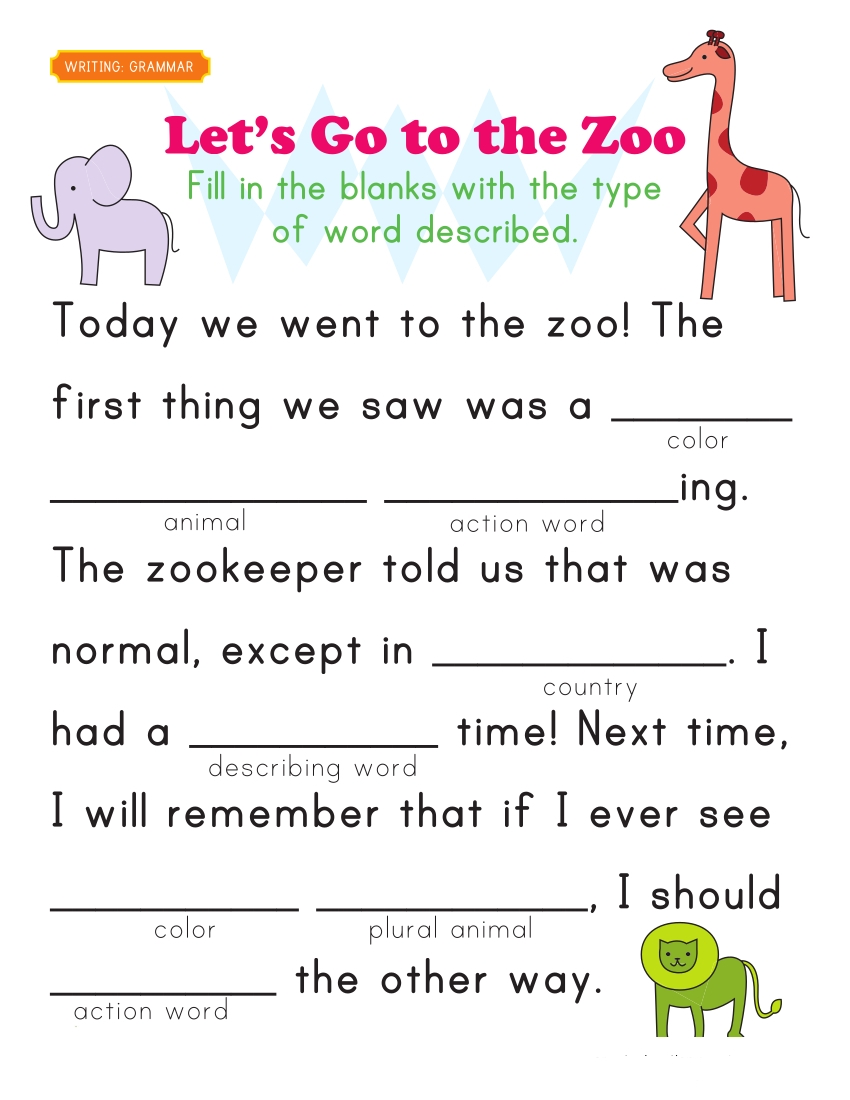 Funny Fill in The Blanks Story Game Made By Teachers