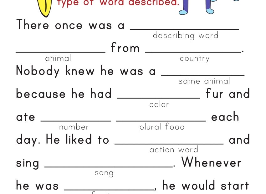 Funny Fill in The Blanks Story Game Made By Teachers