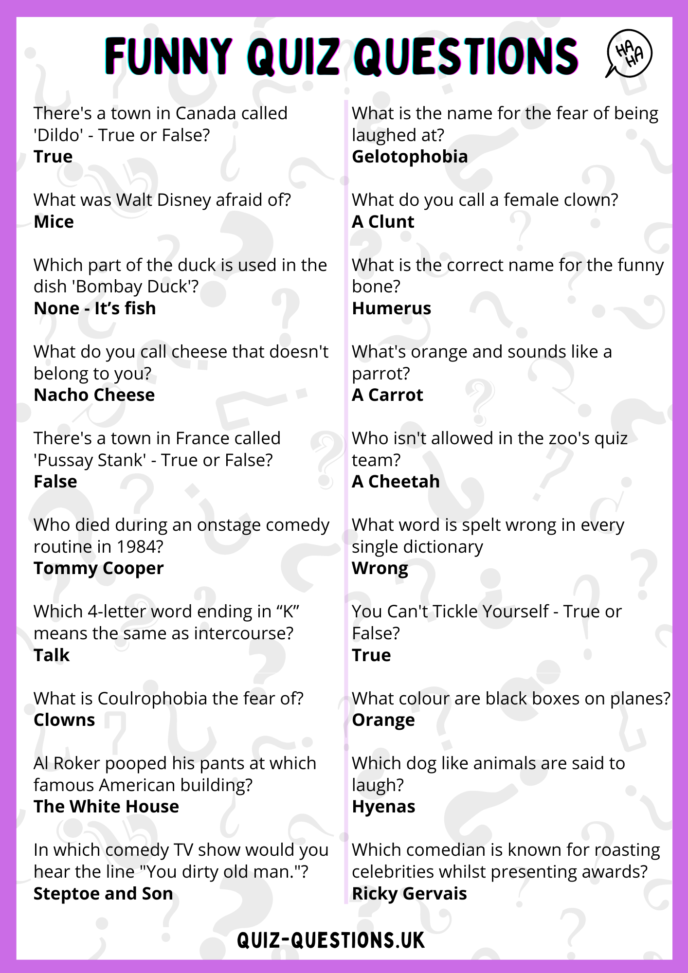 Funny Quiz Questions U0026 Answers 2025