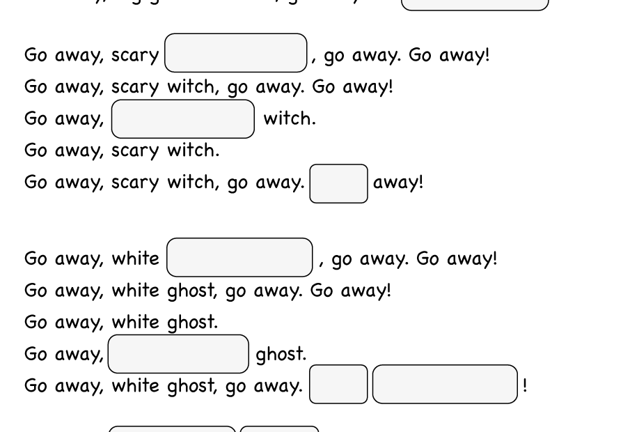 Go Away Worksheet Fill In The Blanks Super Simple