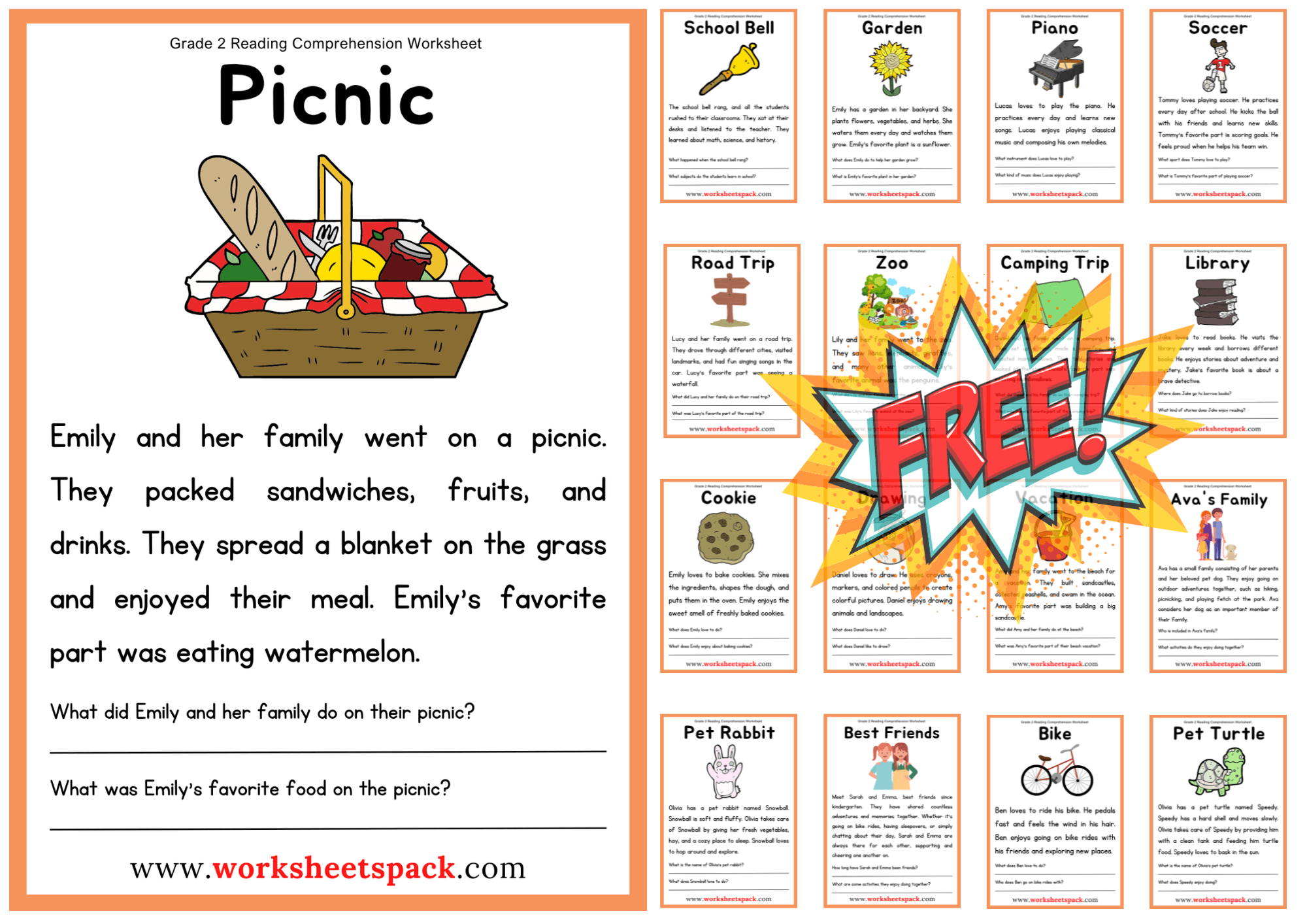reading worksheet for grade 2