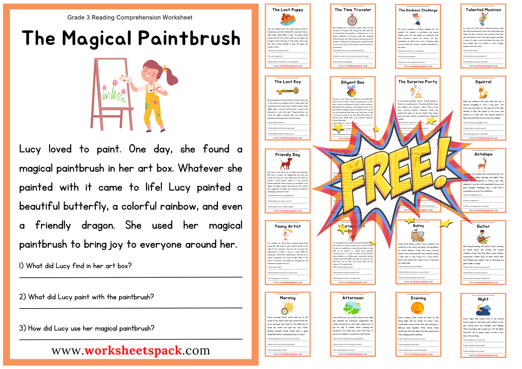 free printable comprehension worksheets 3rd