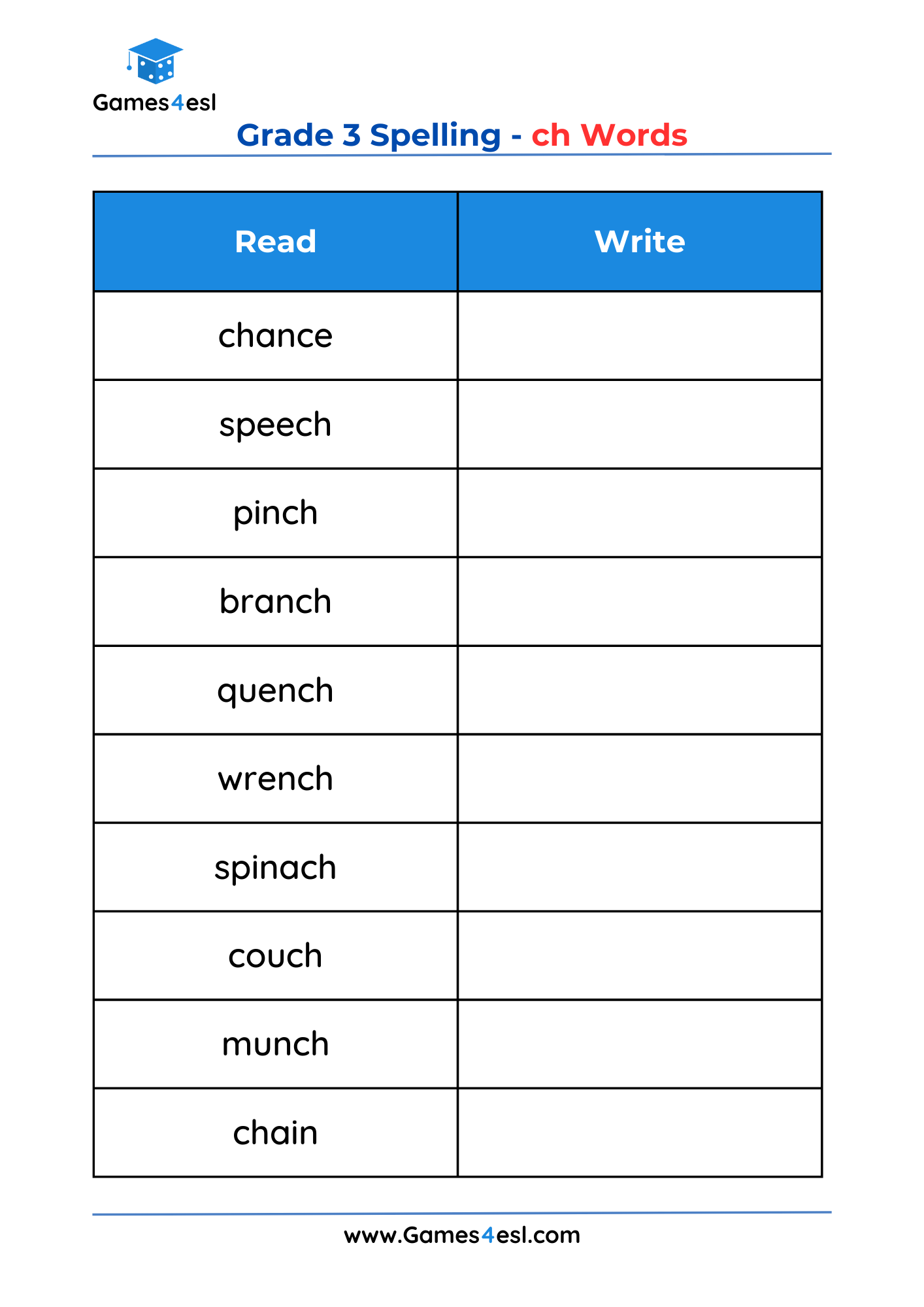 Grade 3 Worksheets Games4esl