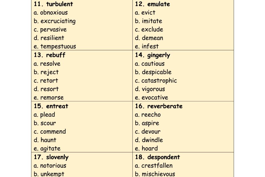 Grade 8 English Words Review Test 1 Resources SSAT Tutoring SAT Tutoring AP Tutoring IB Tutoring FORBEST ACADEMY