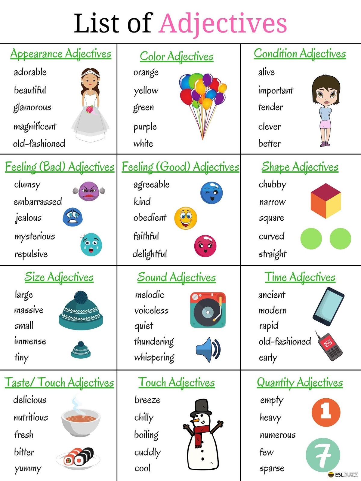 list of adjectives