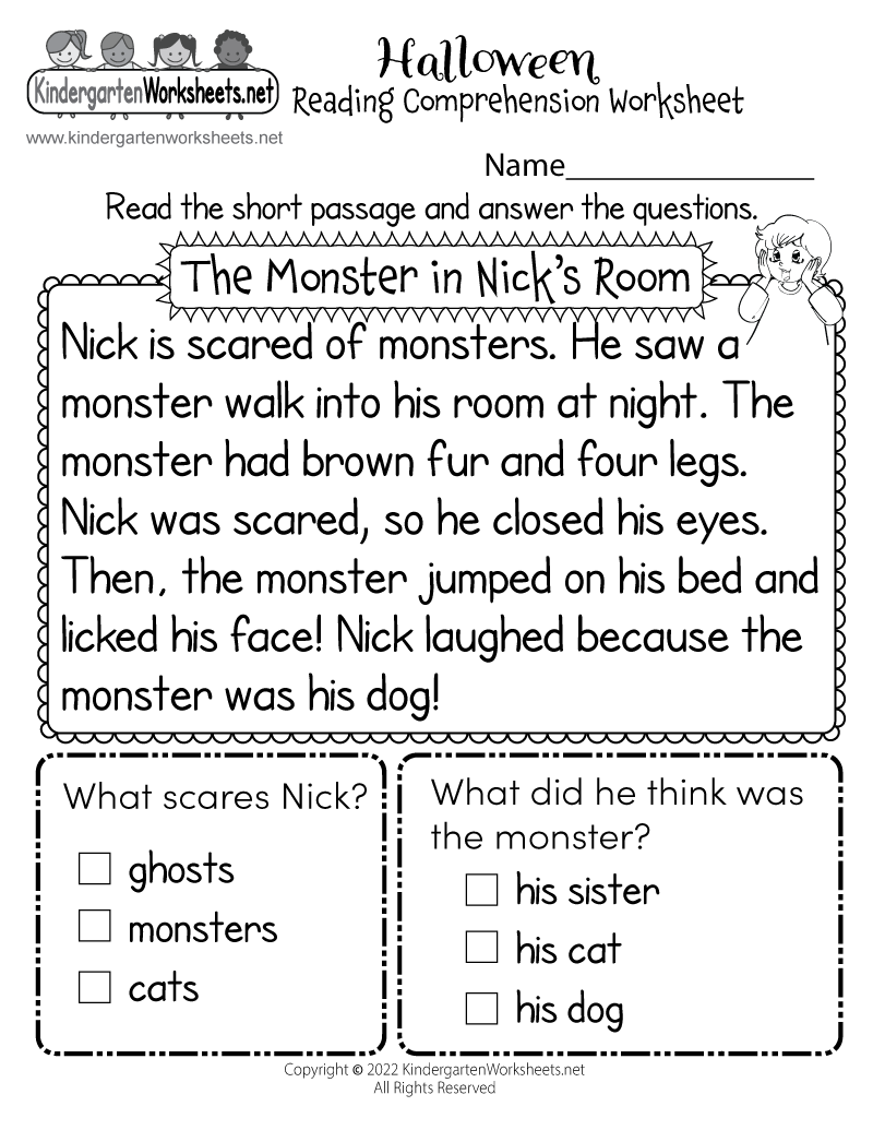 free printable reading comprehension