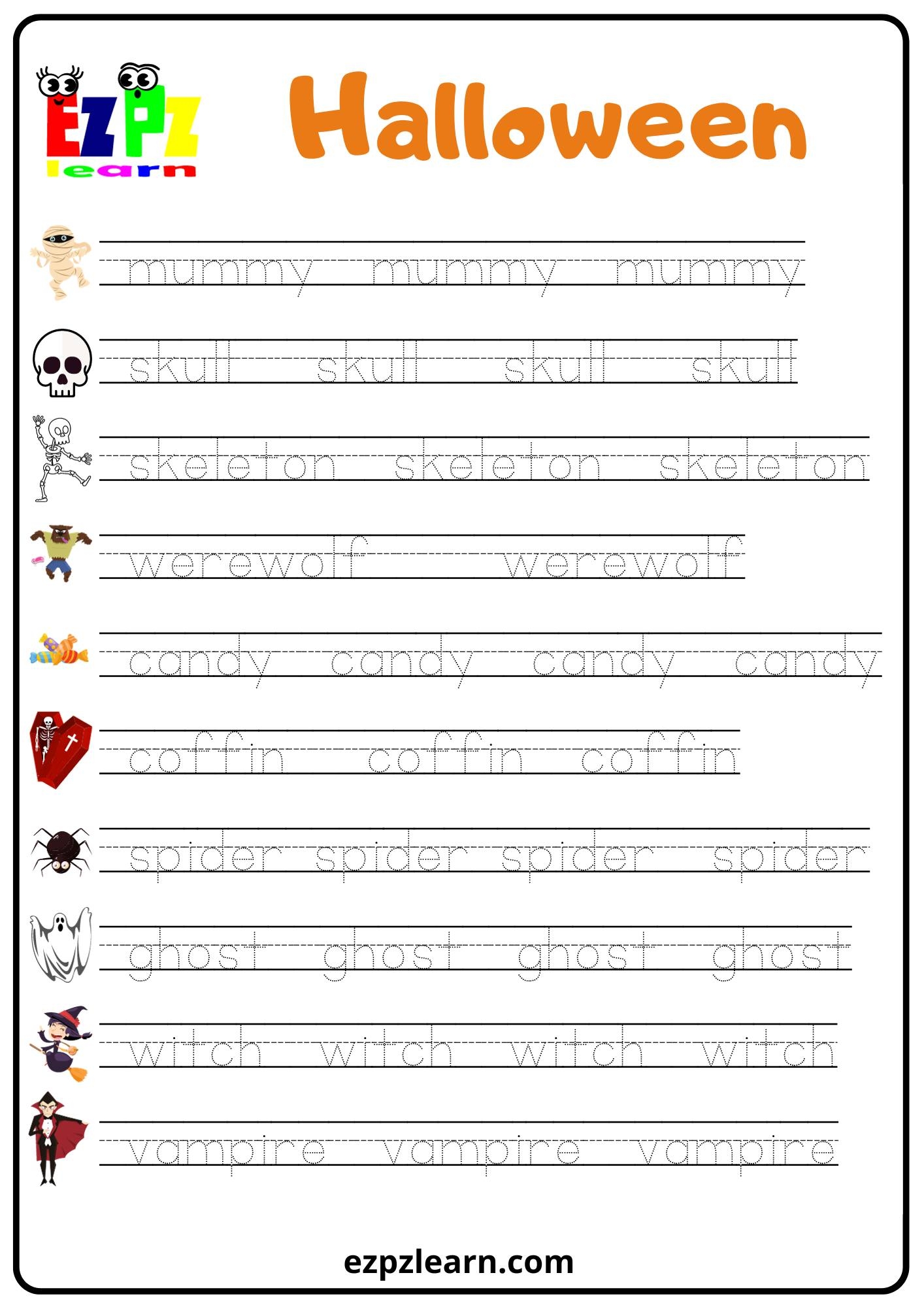free printable word tracing practice