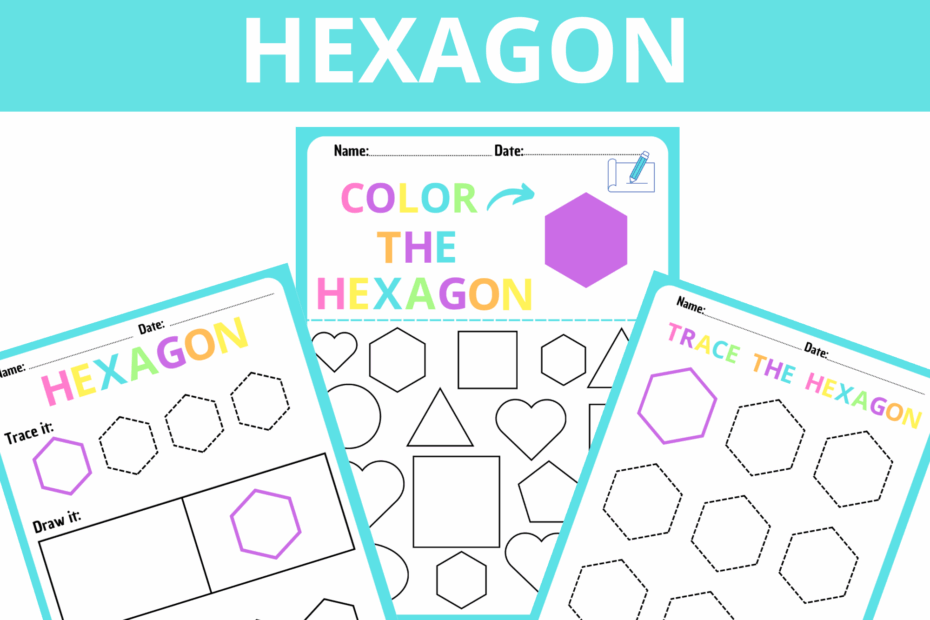 Hexagon Colorful Fun Shape Worksheets Toddlers Find Color Draw