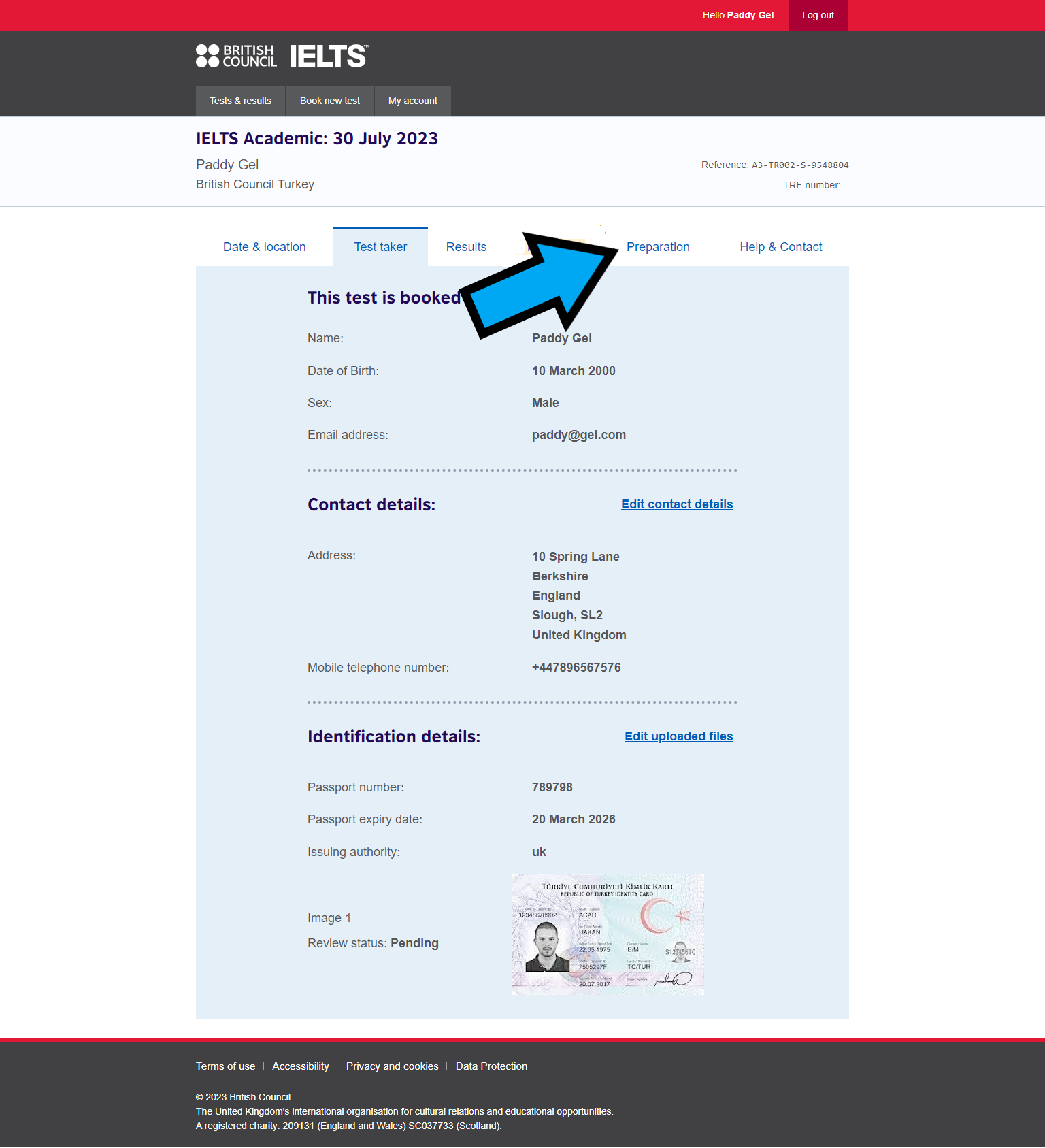 british council ielts test portal