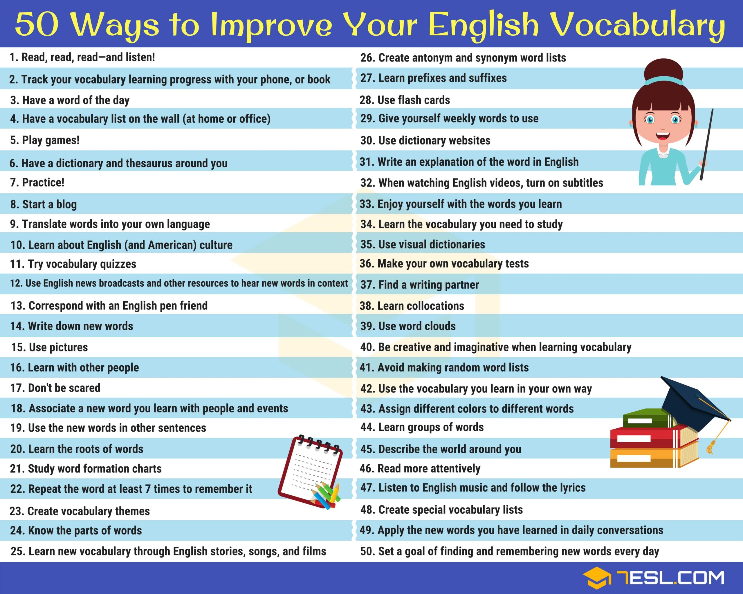 How To Improve Your English Vocabulary 50 Simple Tips 7ESL