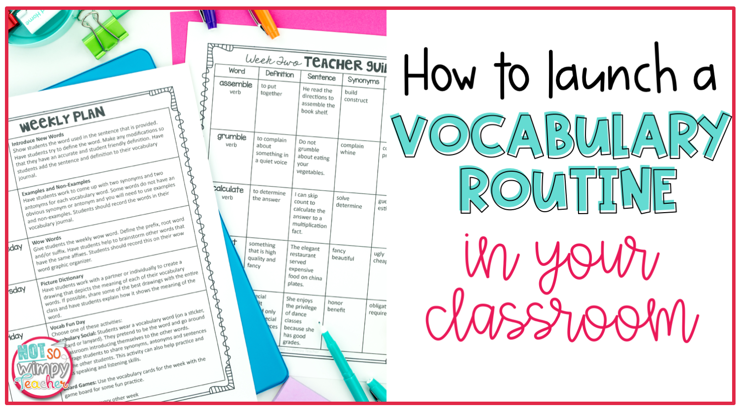 How To Launch A Vocabulary Routine In 10 Minutes A Day Not So 