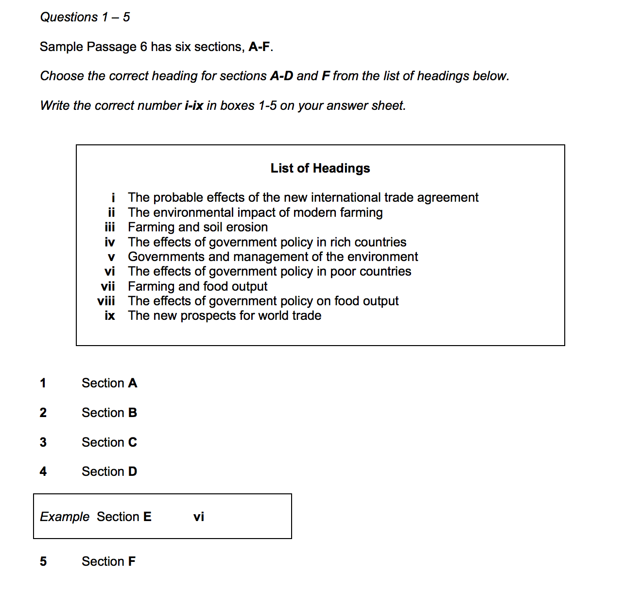 ielts question examples