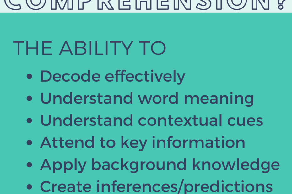 How To Teach Comprehension Using A Research Based Approach