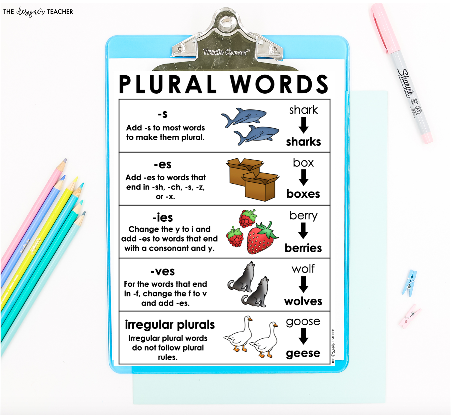 10 examples of plural nouns