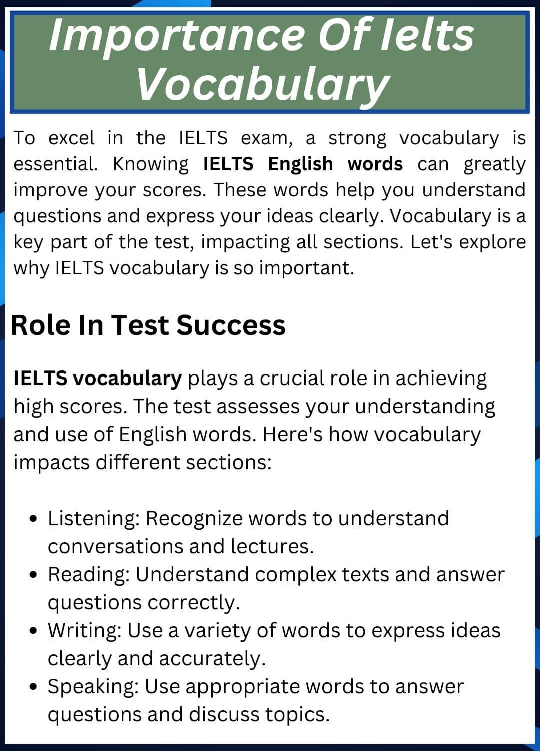 IEALTS English Words With Meaning