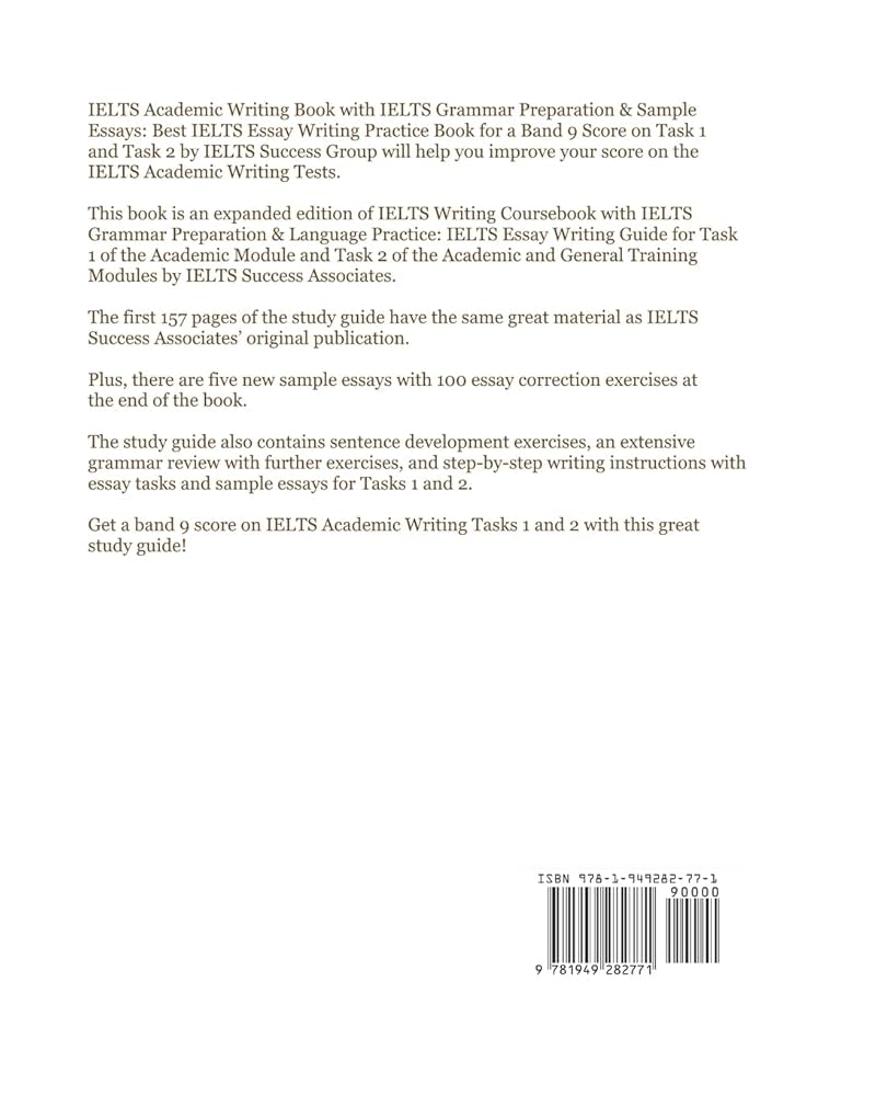 IELTS Academic Writing Book With IELTS Grammar Preparation U0026 Sample Essays Best IELTS Essay Writing Practice Book For A Band 9 Score On Task 1 And 