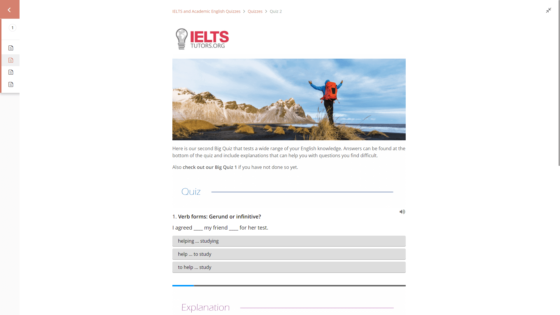 ielts quiz questions and answers