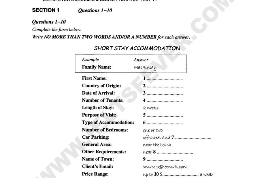 Ielts fever listening practice test 11 pdf Mostafaemad950952 Page 1 4 Flip PDF Online PubHTML5