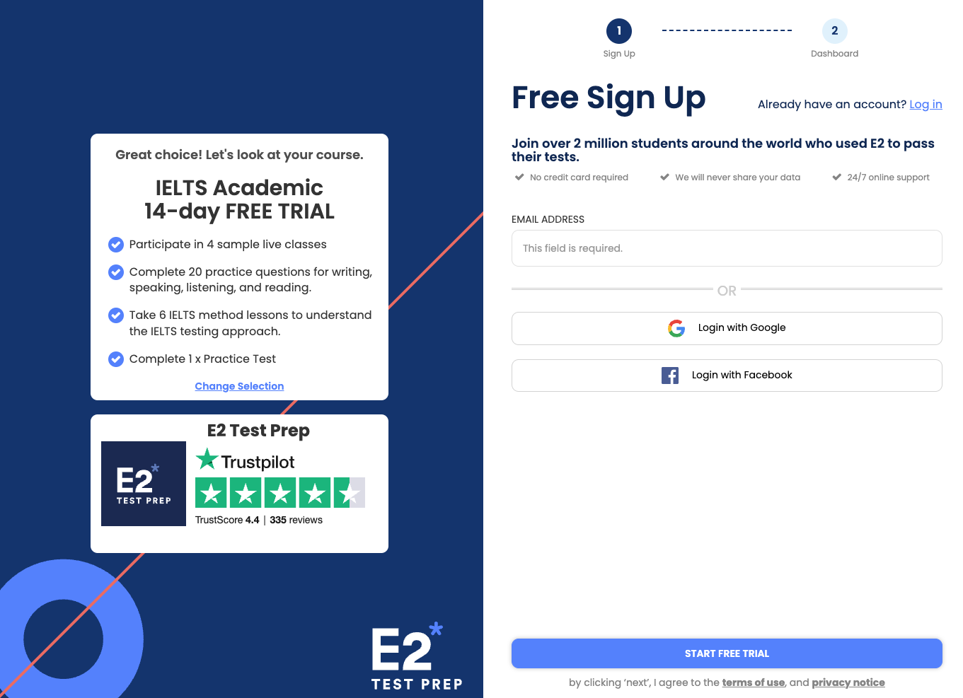 IELTS Free Sign Up E2