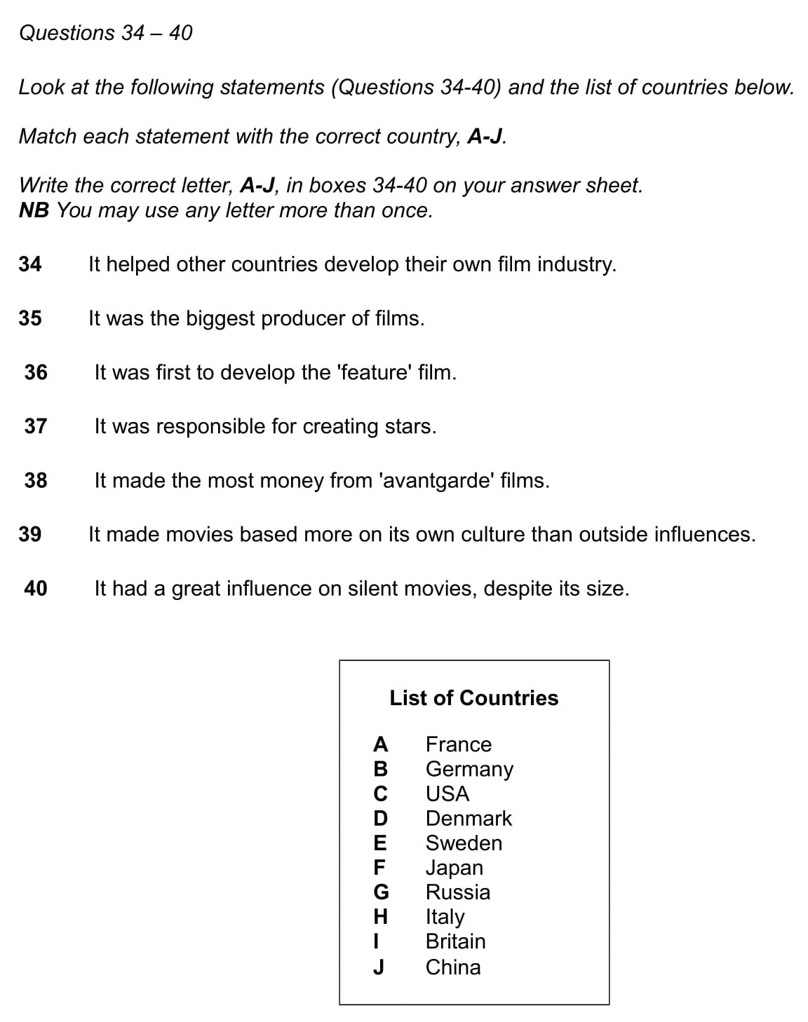 ielts tests examples