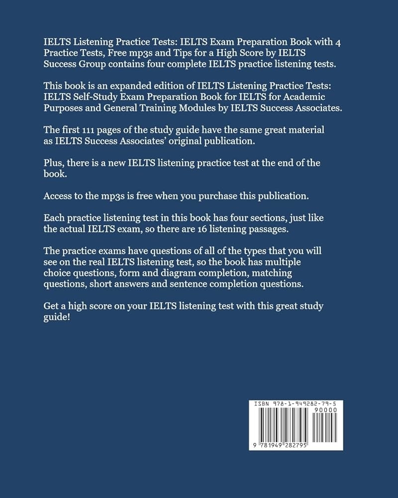 IELTS Listening Practice Tests IELTS Exam Preparation Book With 4 Practice Tests Free Mp3s And Tips For A High Score IELTS Top Scorers Choice 