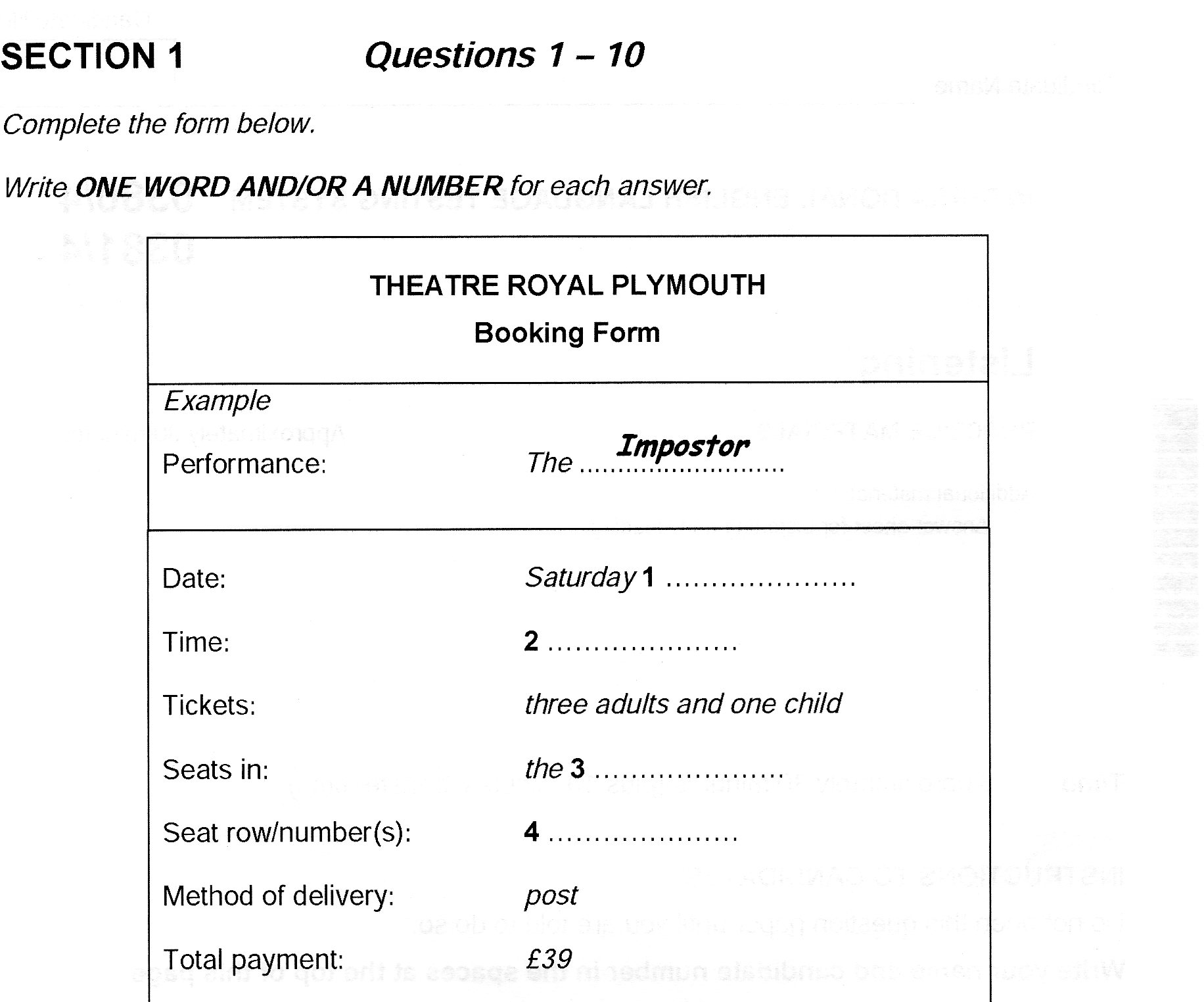 IELTS Listening Questions