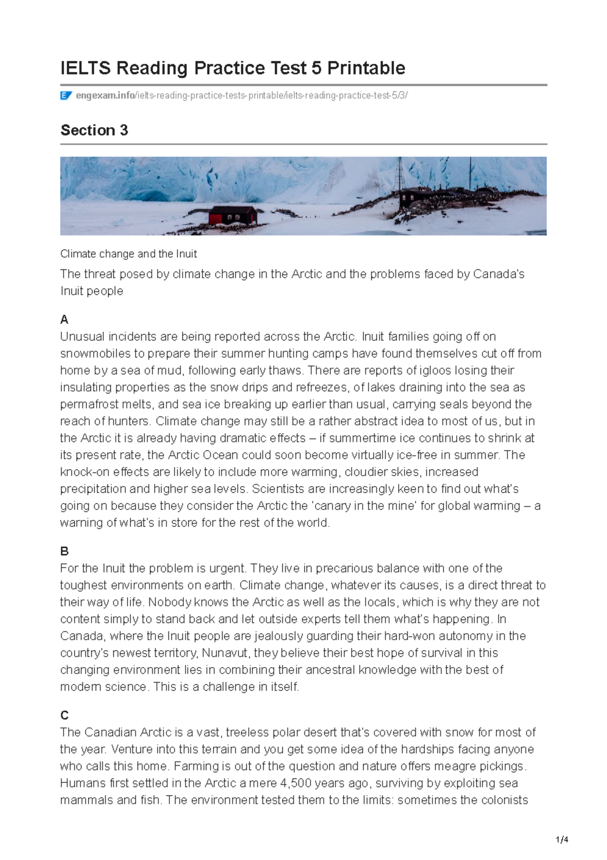 Ielts Reading Practice Test Section 03 IELTS Reading Practice Test 5 Printable Studocu