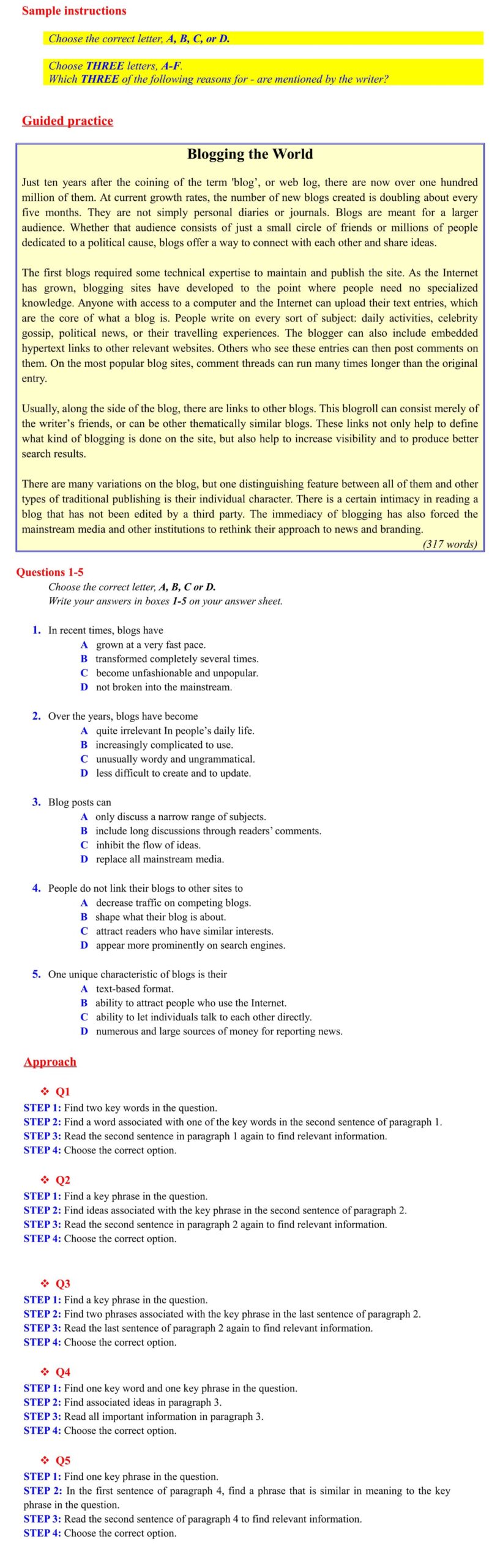 IELTS Reading Question Types Multiple Choice