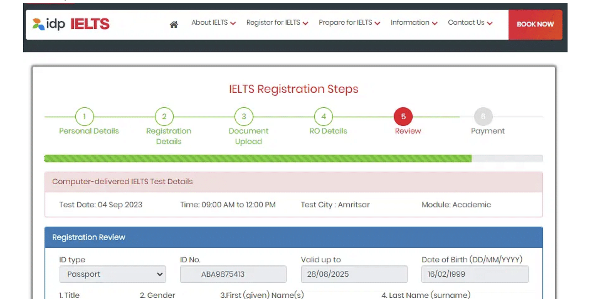 ielts registration official website