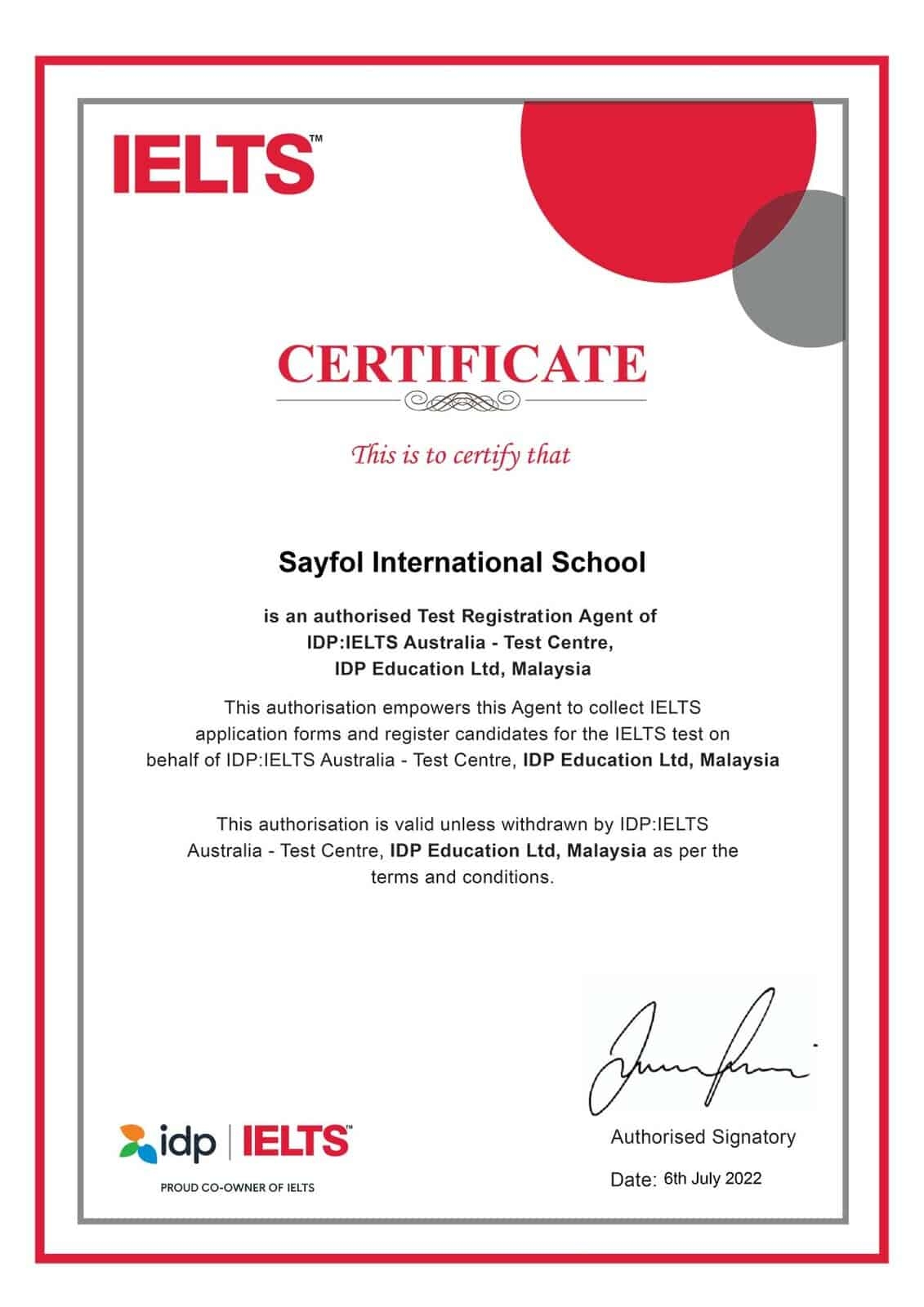 IELTS Sayfol International School