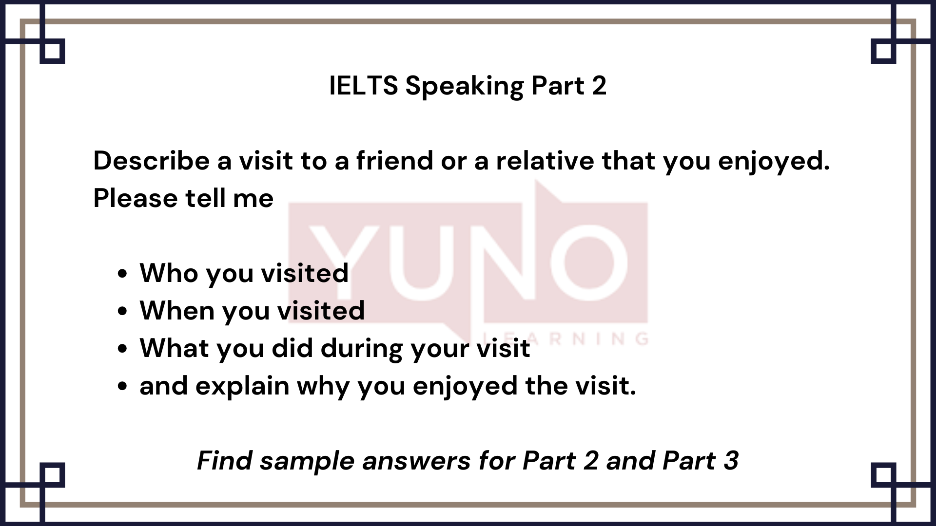 IELTS Speaking 2024 Questions And Answers Yuno Learning
