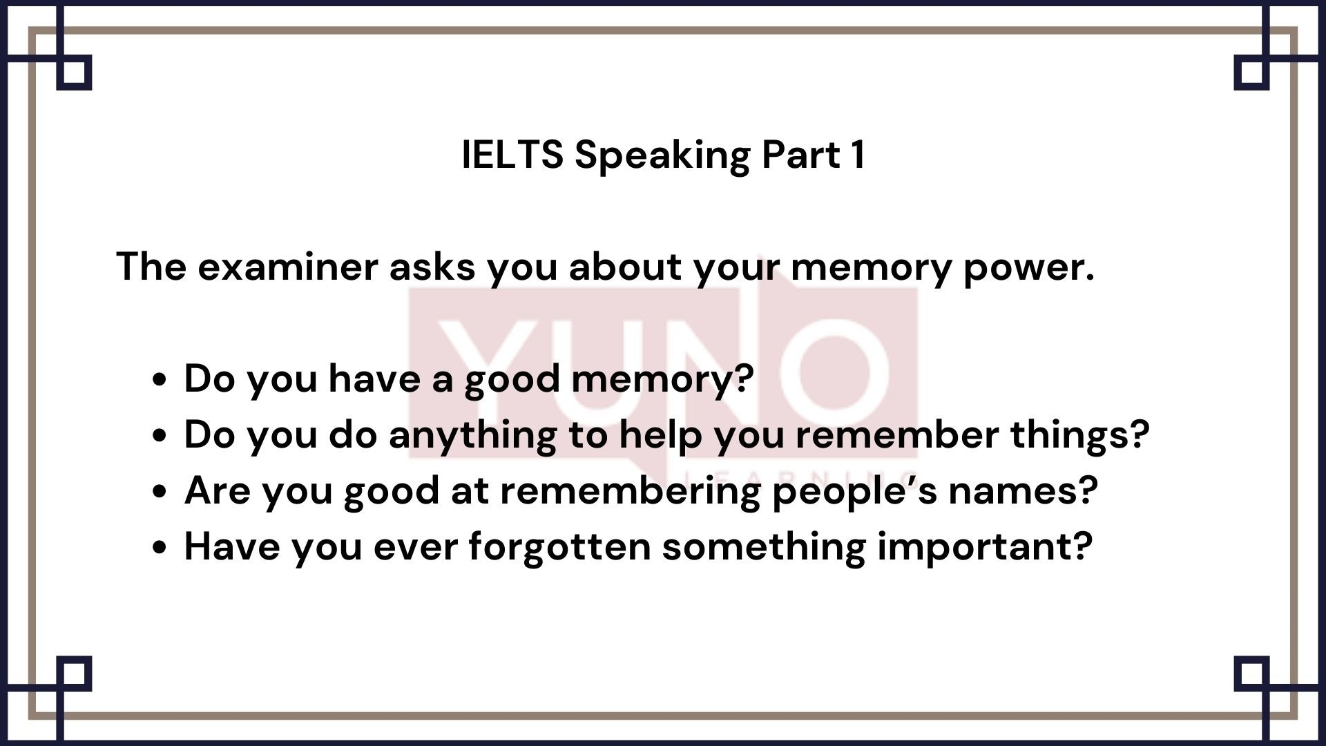 IELTS Speaking Part 1 Sample Questions Yuno Learning