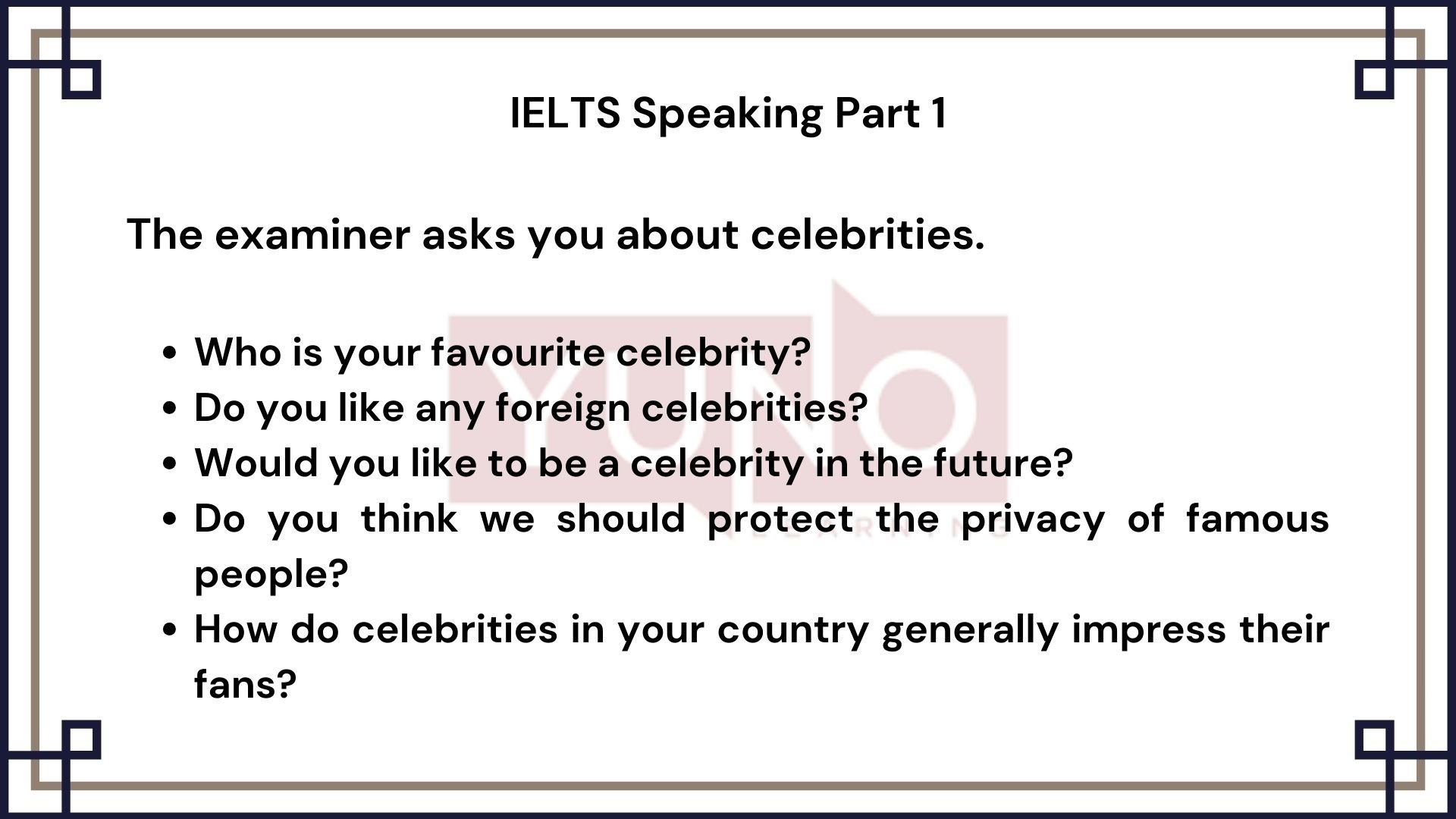 IELTS Speaking Part 1 Sample Questions Yuno Learning
