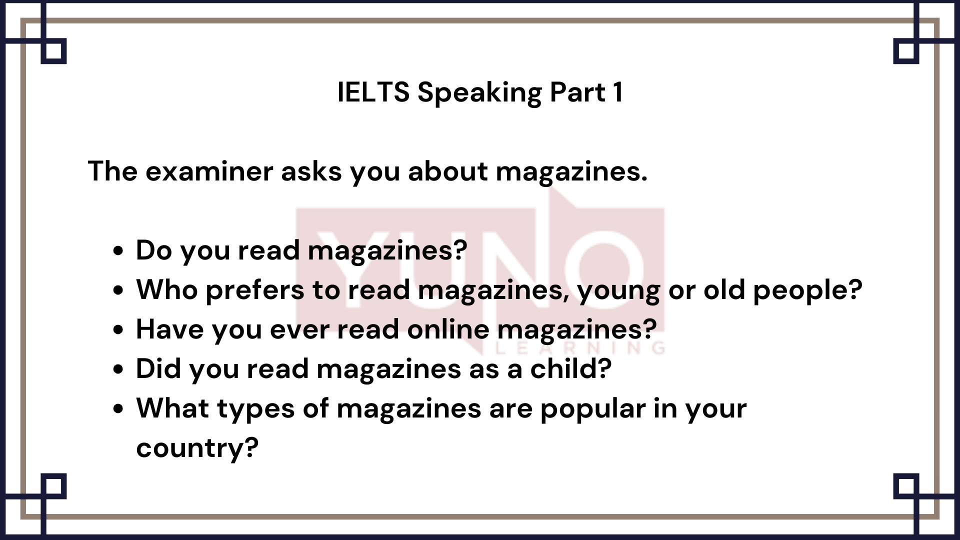 IELTS Speaking Part 1 Sample Questions Yuno Learning