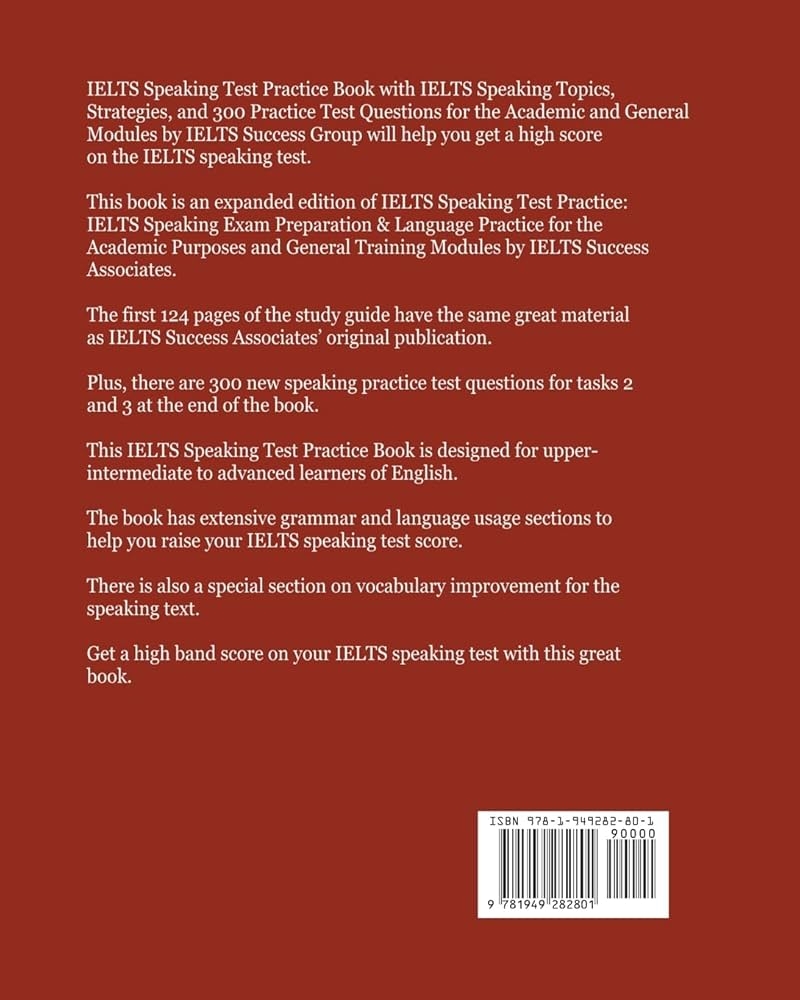 IELTS Speaking Test Practice Book With IELTS Speaking Topics Strategies And 300 Practice Test Questions For The Academic And General Modules IELTS 
