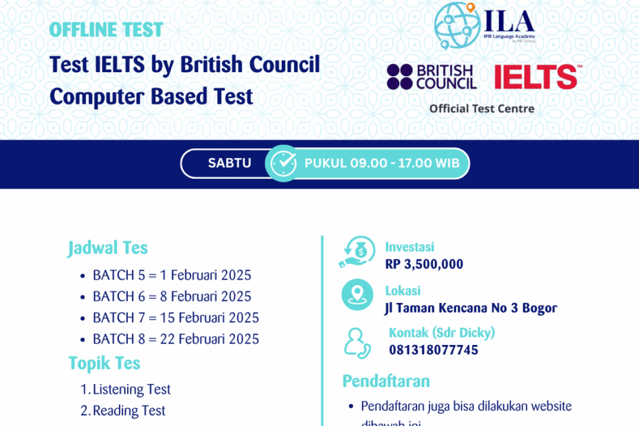 IELTS Test By British Council On Computer Batch Februari IPB University