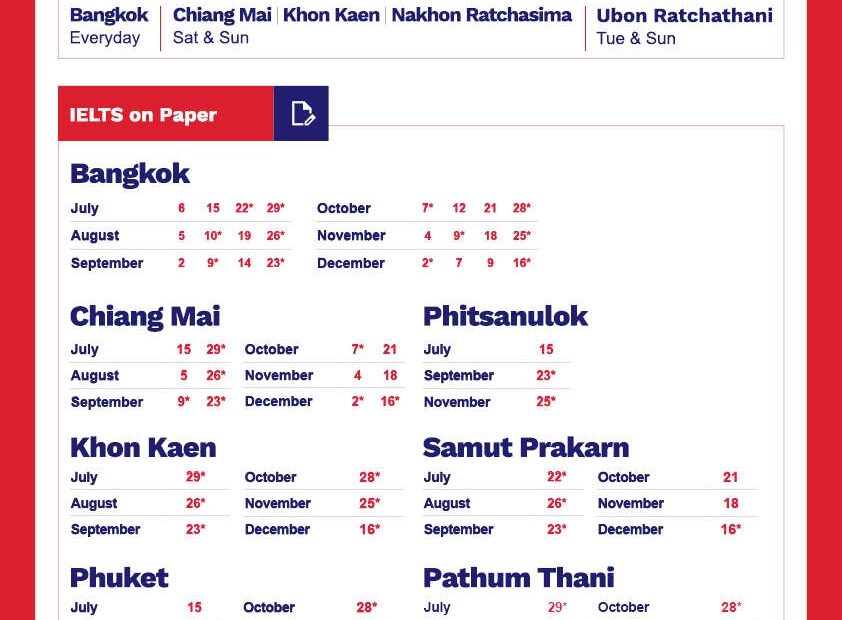 IELTS Test Dates 2023 IELTS Asia British Council