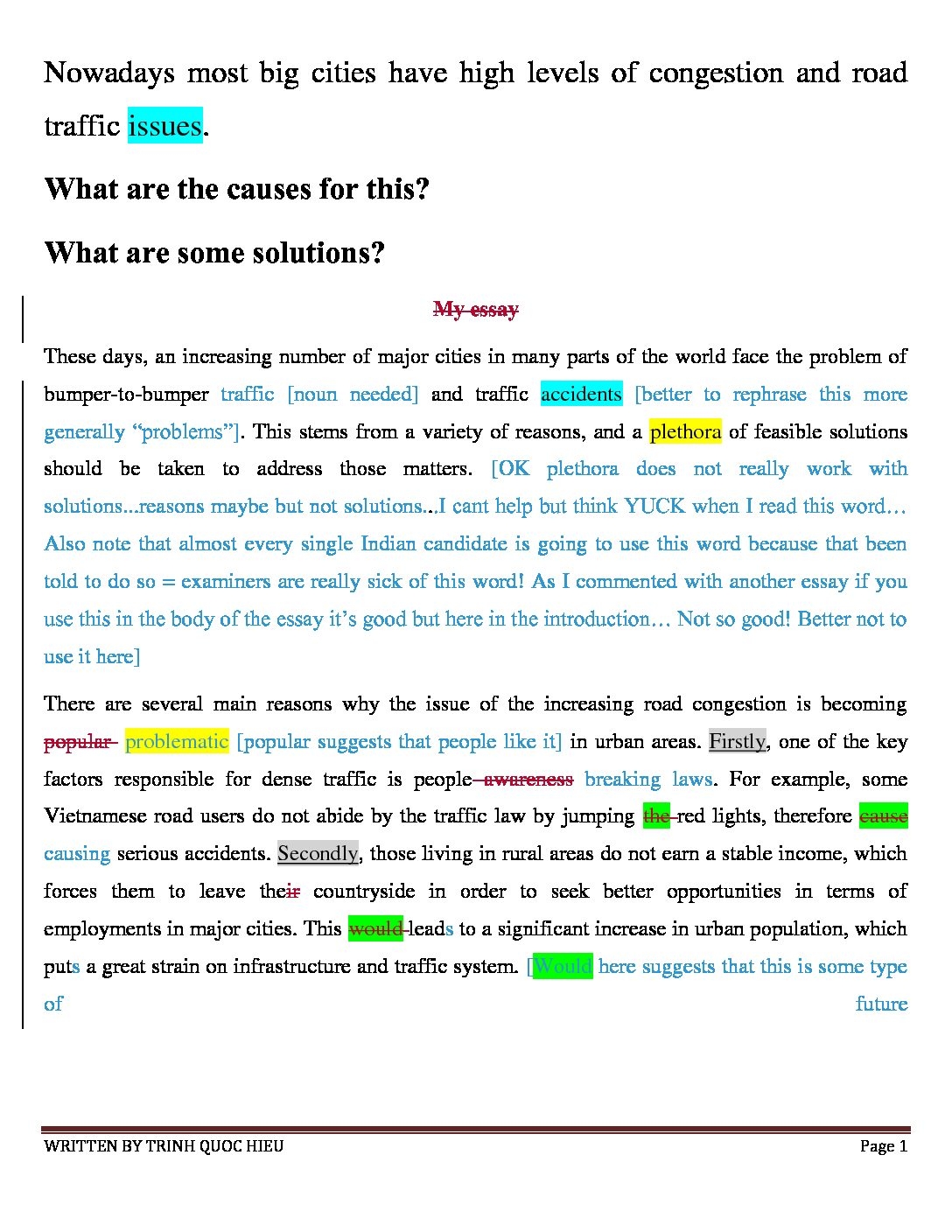 IELTS Writing Correction Sample 6 Or 7 Band On Youtube Ieltsanswers