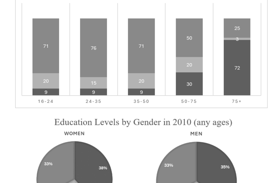 IELTS Writing Task 1 Sample Answer Bar Chart U0026 Pie Charts