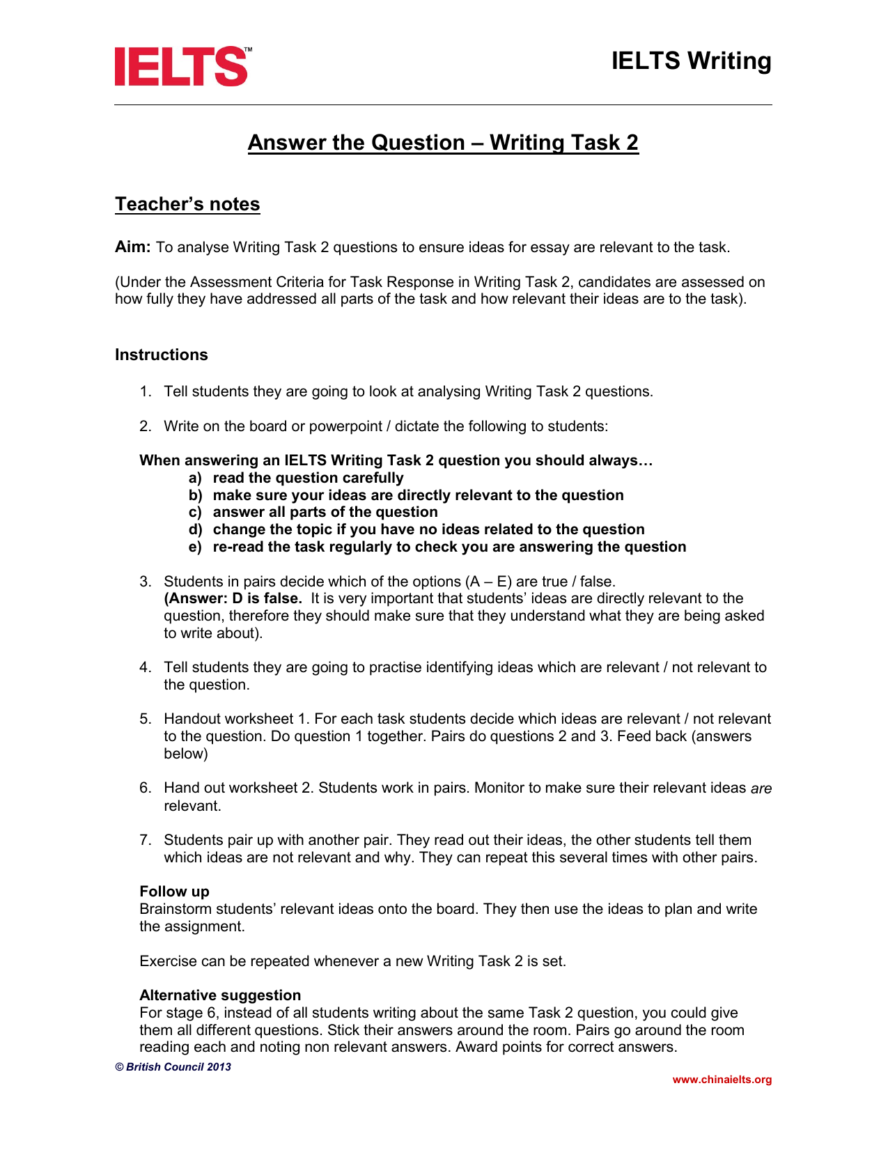 IELTS Writing Task 2 Analyzing Questions U0026 Ideas