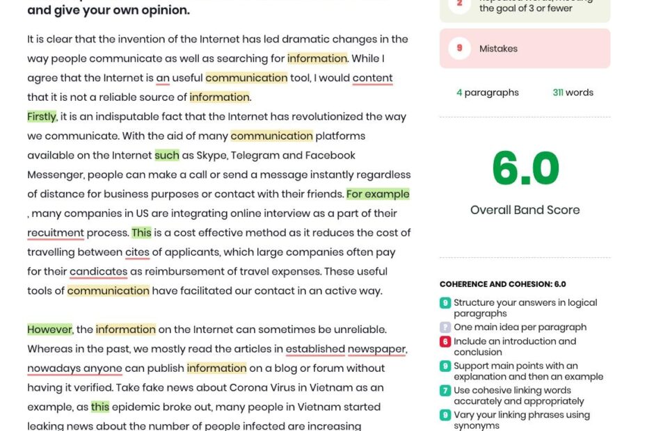 IELTS Writing Task Checker Evaluation And Correction Service Online