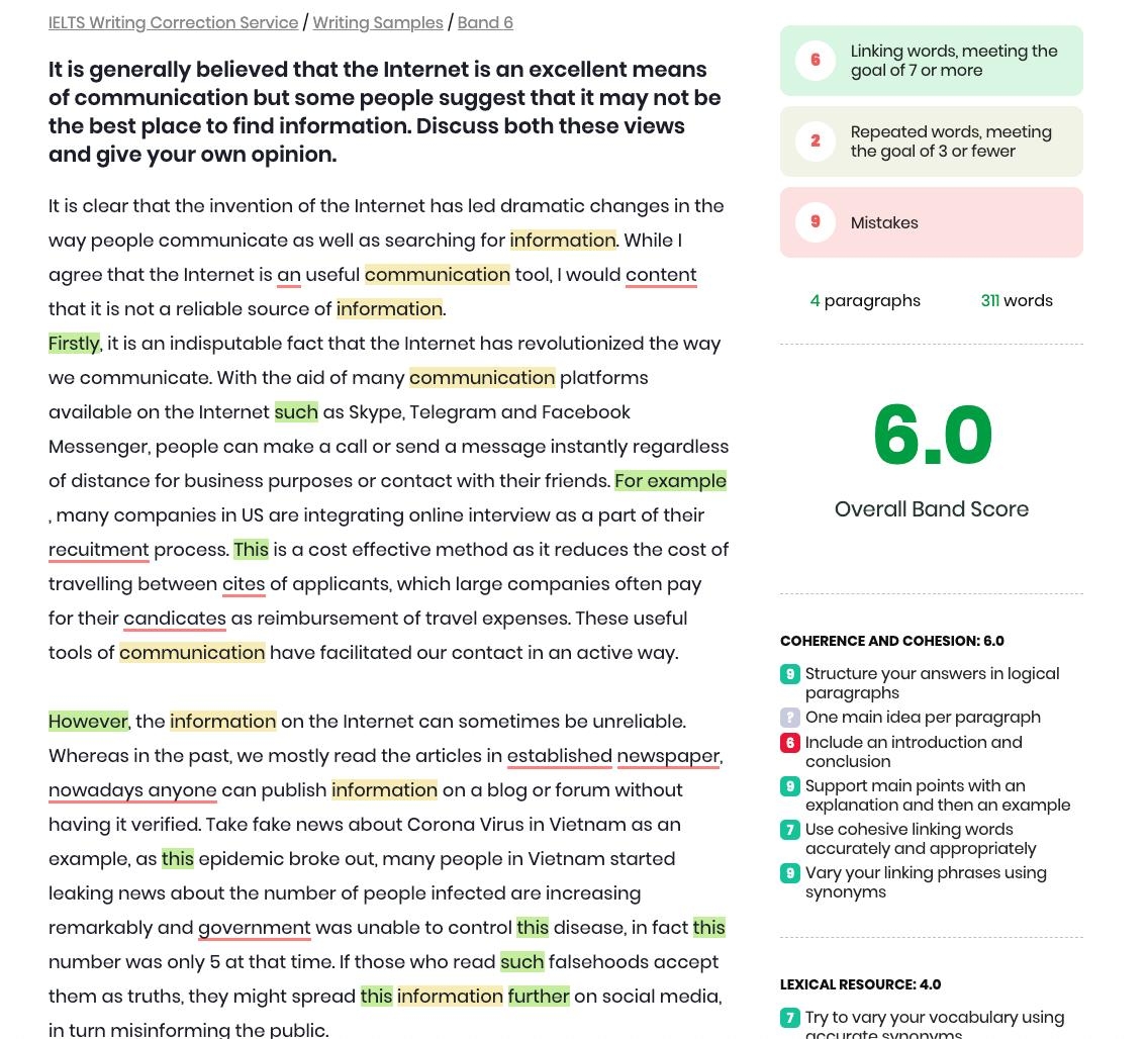 IELTS Writing Task Checker Evaluation And Correction Service Online